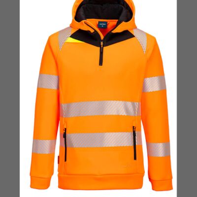 DX482 - DX4 Hi-Vis 1/4 Zip Hoodie Orange/Black Thumbnail
